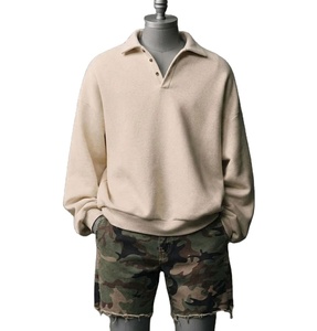 Suéteres de Punto Personalizados OEM para Hombre, Camisetas Polo 100% Algodón, Ropa Urbana, Estilo Casual, Corte Holgado - Product Image 1