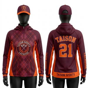 Sudadera con Capucha para Entrenamiento de Lacrosse para Mujer, 280 GSM, Forro Polar de Poliéster, Diseño de Paneles en Verde Marino, Sublimación, Logotipo Personalizado, Ropa Deportiva - Product Image 5