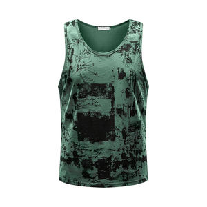 เสื้อกล้ามลำลองแขนกุดของผู้ชายผ้าฝ้าย100% ระบายอากาศได้ดีเสื้อถักนิตติ้งสำหรับ2025 - Product Image 2