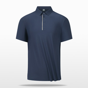 T-shirt en soie glacée à manches courtes tendance pour homme, style décontracté professionnel, imprimé, jersey sans couture pour polo - Product Image 1