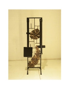 Fireplace Tools Cast Iron Indoor Firewood Tools with <b>Log</b> <b>Holder</b> Outdoor Fire Set Pit Stand Large Tongs Shovel - Product Image 2