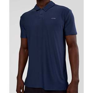 Polo de Golf para Hombre - Future Navy, Transpirable, de Manga Corta, Tejido de Punto, Estampado Sólido, Ajuste Cómodo, Tallas XL a 6XL - Product Image 4