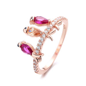 Uccellini Appollaiati con Cristalli in Oro Rosa 18K e Argento Sterling - Idea Regalo - Product Image 2