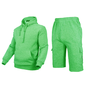 Ensemble sweat à capuche et short pour hommes personnalisés 100 Survêtement en molleton de coton deux pièces Sweat Suit Design et logo personnalisés - Product Image 3