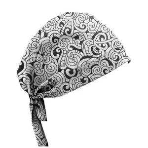 Chapeau de gommage en matériau extensible Léger imprimé personnalisé Séchage rapide Commande en gros ICU ER Use Soft Comfortable Scrub Caps - Product Image 1