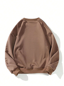 Sweat-shirt d'hiver unisexe pour hommes Sweat à capuche marron uni à imprimé bouffant en coton polyester confortable avec conception de streetwear 3D ODM Supply - Product Image 6