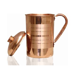 Tùy Chỉnh Thiết Kế Handmade Đánh Bóng Sức Khỏe Lợi Ích Tinh Khiết 100% Đồng Jug Kích Thước Khác Nhau Cho Đảng Thiết Bị Đám Cưới Uống Đồ Đồng Jug - Product Image 2