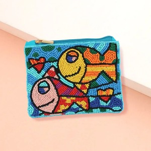 Modern Seed Beads Zipper Coin Purse <b>Small</b> <b>Wallet</b> Handmade Floral Beaded Embroidery Coin Purse Pouch - Product Image 3