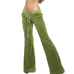 Ensemble de survêtement pour femme en velours vert d'hiver, 2 pièces, réversible, respirant, écologique, polyester/coton, jogging, sweat-shirt, pantalon - Product Image 4