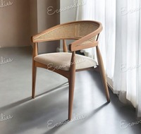 Chaises de salle à manger modernes en bambou et rotin faites à la main, design contemporain écologique, élégantes avec pieds coniques, pour villa, salon, chambre, parc