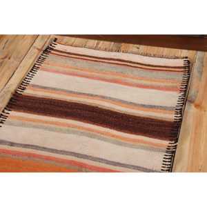 Turkish <b>Rug</b>, <b>Runner</b> 2.6x9.3 ft <b>Rug</b>, Kilim Brown Polka dot <b>Rug</b> - Product Image 5
