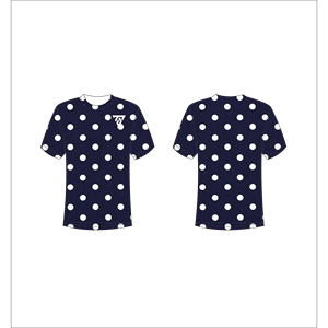 เสื้อยืดผู้ชายสีน้ำเงินเข้มลายจุด แขนสั้น คอกลม ทรงลำลอง ใส่สบาย 100% Trackstar OEM แบรนด์ส่วนตัว TSI-G05-P0632 - Product Image 1
