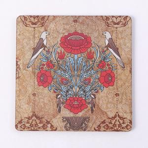 Nouvel ensemble de 4 dessous-de-verre ronds en bois avec découpe décorative, couleur personnalisable, épaisseur 5 mm, écologiques, 9,5x9,5 CM - Product Image 5