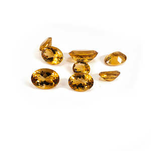 Quartz Citrine Naturel, Pierres Rondes Calibrées 9x11mm & 10x12mm, Polies et Sculptées, Certifiées IGI - Product Image 1