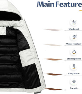 Veste matelassée pour homme, parka d'hiver imperméable, veste chaude et épaisse pour le ski - Product Image 3