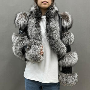 Nouvel arrivage de manteau de fourrure d'hiver en cuir à motif crocodile pour femmes vestes en cuir de mouton véritable avec fourrure de renard - Product Image 4