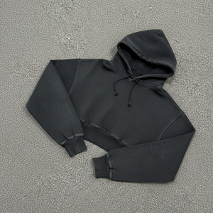 Sudadera con Capucha Extra Grande Personalizada, Lavada al Ácido, para Otoño e Invierno, para Mujer, 100% Algodón, Felpa, Ecológica, con Logotipo Impreso Personalizado - Product Image 3