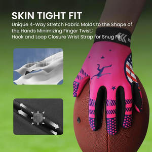 Gants de football américain super collants et respirants pour jeunes joueurs adultes nouvelle arrivage de gants de football personnalisé - Product Image 5