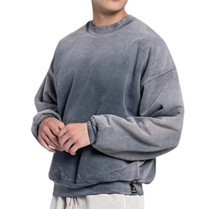 Sweat-shirt à poignets élastiques pour hommes avec logo personnalisé respirant à manches longues New Basics Sweat-shirt en coton mélangé pour hommes - Product Image 4