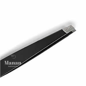 Pinzas para Cejas con Peine, Acero Inoxidable, Punta Inclinada, Herramienta de Depilación de Precisión, Color Negro, Herramienta 2 en 1 para Cejas - Product Image 3