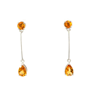 ต่างหูเงินแท้ 925 คุณภาพเยี่ยม ประดับด้วยซิทรินธรรมชาติ รูปทรงหยดน้ำ สำหรับผู้หญิง เหมาะสำหรับเป็นของขวัญวันเกิดเดือนพฤศจิกายน งานแต่งงาน หรืองานเลี้ยง สามารถสั่งทำได้ - Product Image 1
