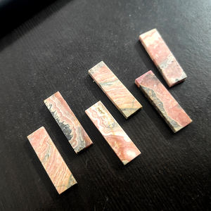 6 uds Rodocrosita Natural 35x10x4,5mm cabujón plano rectangular 167,4 Ct lote Iroc ventas calidad Rosa Rodocrosita cabina US $229,58 - Product Image 4