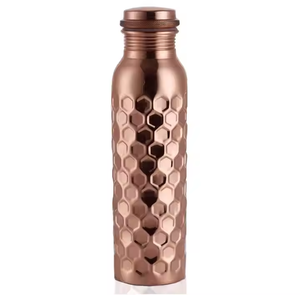 Most Unique Hammered Design Copper Water <b>Bottle</b> Slingy Shape <b>Metal</b> Drinkware Accessory Budget-Friendly 1000 ml Capacity - Product Image 2