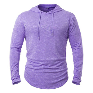 Sweat-shirt à capuche athlétique de haute qualité pour homme, motif tie-dye, manches longues, séchage rapide, pull décontracté pour l'entraînement estival et la course à pied - Product Image 6