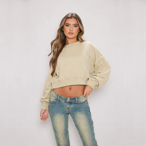 Sweat à capuche court à la mode pour dames Fabricant OEM/ODM pour vêtements de marque privée - Product Image 1