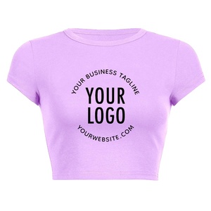 T-shirts personnalisés de haute qualité, vêtements décontractés, t-shirts fins, crop tops pour femmes - Product Image 3
