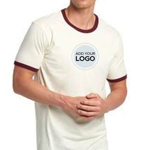 60% coton, 40% Polyester Ringer T Shirts T-shirt à manches longues pour hommes T-shirts en coton biologique à coupe surdimensionnée - Product Image 1