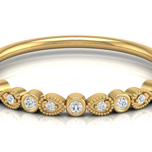 คุณภาพสูงยอดนิยมอินเทรนด์ผู้หญิงเครื่องประดับ 14K สีเหลืองทอง Lab Grown รอบ Faceted แหวนเพชรเครื่องประดับ Fine - Product Image 1