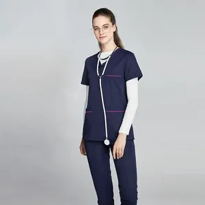 Conjunto de traje médico de enfermera con bolsillos, fabricante de cuidado de la salud, uniformes médicos de higo - Product Image 5