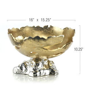 Luxury Brass And Copper Metal Bowl Decorative <b>Table</b> Centerpiece <b>Crafted</b> Fruit Bowl For Wedding Home And Living Room Decor - Product Image 6
