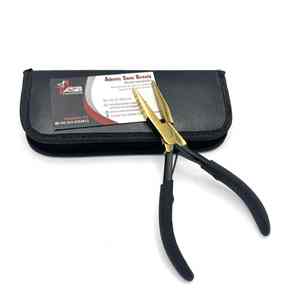 <b>Flat</b> <b>Nose</b> Hair Extension <b>Pliers</b> Custom Logo Black Gold Stainless Steel Multi Functional Hair Extension Tools - Product Image 2