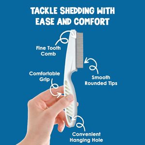 หวีแต่งขนสัตว์อย่างดีสำหรับสุนัขและแมวหวีสไตล์เรียบง่ายพร้อมที่จับยางกำหนดขนาดได้เองวัสดุสแตนเลสและพลาสติก ABS - Product Image 3