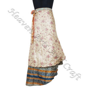 New <b>Silk</b> Saree Wrap <b>Skirts</b> Reversible Old Sari <b>Silk</b> Wrap <b>Long</b> <b>Skirt</b> Indian Latest Double Layer <b>Silk</b> <b>Long</b> Wear <b>Skirt</b> Manufacturer - Product Image 2