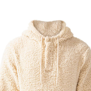 <b>Men's</b> High Street Style <b>Sherpa</b> Jacket New Style Fleece <b>Hoodie</b> with Simple Design Made Pakistan Wholesale Low Price Hooded Collar - Product Image 2