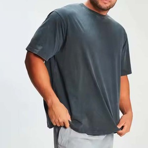 Camiseta de lavado ácido para hombre 100% algodón Simple elegante diseño de color sólido Top de punto - Product Image 4