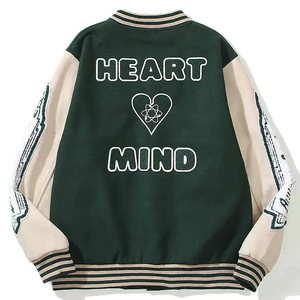 เสื้อแจ็กเก็ตทีมเบสบอลของผู้ชายเสื้อแจ็คเก็ตสไตล์นักศึกษาผ้าวูลปักลาย100% คอปกตั้งแจ็คเก็ตติดกระดุมสำหรับฤดูหนาวดีไซน์ตามสั่ง - Product Image 2