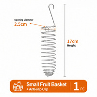 Mangeoire spirale suspendue en acier inoxydable pour oiseaux, support extérieur de jardin pour boules de graisse et fruits, cage d'alimentation pour oiseaux sauvages à ressort spiralé