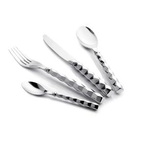 Couverts de mariage en acier inoxydable de qualité supérieure, plaqués or avec poignée design, ensemble cuillère et fourchette sûr et sain - Product Image 5