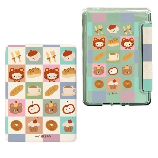 FULINTE Private Mold Custom Printed PU Leather with DIY Sticker Clear Back Protective Case for Kindle Paperwhite 4/5/6 17.7x13cm