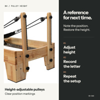 Machine de Pilates Reformer en chêne massif de qualité supérieure avec appui-tête réglable et poulies silencieuses pour l'entraînement professionnel en studio