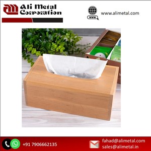 Vajilla Servilletero de madera Soporte de papel tisú de mesa de lujo de madera de alta calidad para mesa de comedor - Product Image 2