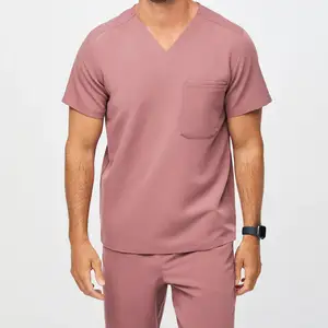 Médicos con cuello en V Tops Abrigos Hombre Enfermería Hombres Scrubs Uniformes Conjuntos Médico Scrubs Pantalones Venta al por mayor Hombres Hospital Uniforme Pantalones - Product Image 1