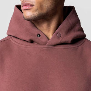 Nueva Sudadera Unisex 100% Algodón 420Gsm Estilo Americano Holgada Informal de Color Sólido - Product Image 5