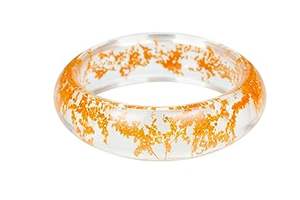 Brazaletes de Resina de Diseño con Diseño Floral, Brazaletes de Resina Artísticos Únicos, Flores Naturales, Hermosos y Transparentes - Product Image 6