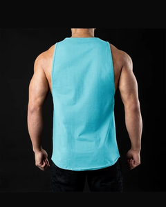 Camiseta sin mangas para hombre de secado rápido y teñido liso de temporada de verano/camiseta sin mangas hecha de algodón disponible en la ropa de entrenamiento más barata - Product Image 4