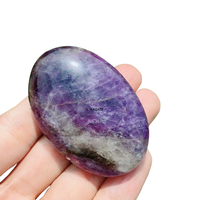 Piedra de Palma de amatista púrpura de la mejor calidad, venta al por mayor, piedra Natural tallada, piedras de Palma de cristal para meditación